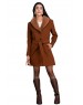 Women Coat D.tan With belted